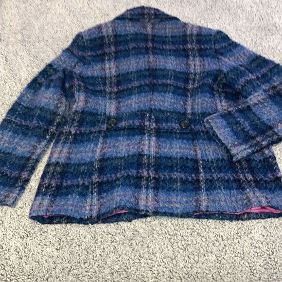 CHADWICKS 14T Windowpane Plaid Wool/Mohair Blend Peacoat Jacket - Picture 11 of 13